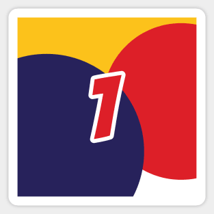 Max Verstappen Coloured Circles - Driver Number Sticker